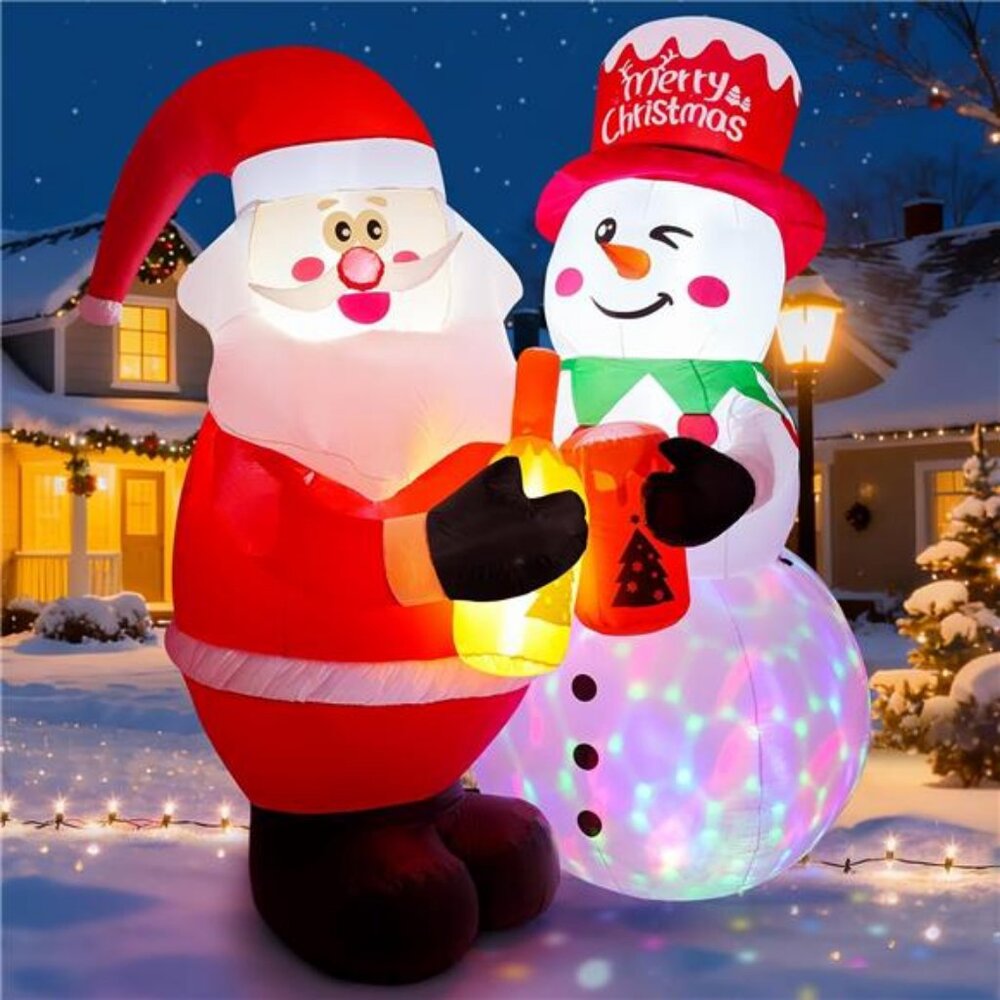 Meland 7FT Christmas Inflatable Outdoor Decoration, Inflatable Santa and